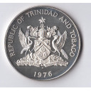 Trinidad e Tobago 10 Dollari Fondo specchio 1976 Ag 10 Anniv. Indipendenza 